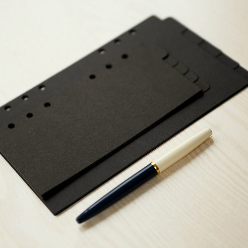 Planner all black index filler papers